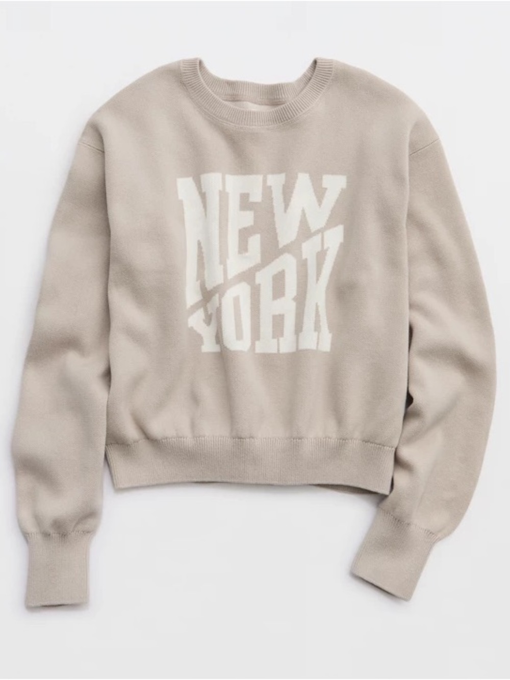 Aerie Cropped Crew Sweater - New York